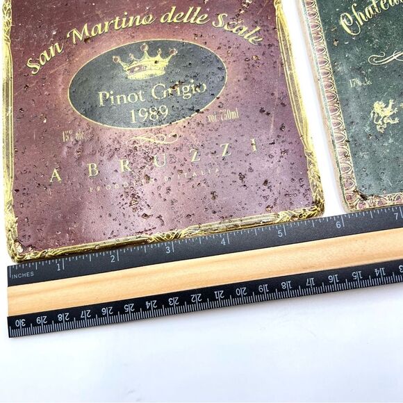 Four Decorative Square Wine Themed Rustic Wall Art Pieces Kitchen Room Decor - Picture 8 of 9